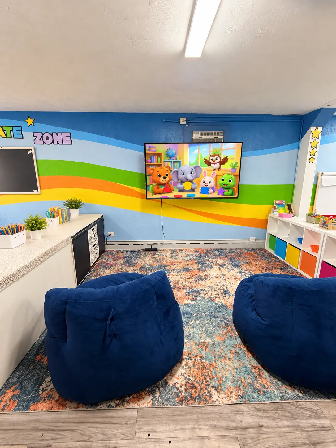 Classroom with educational TV